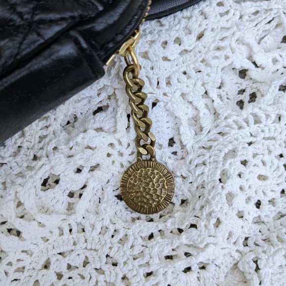 The Kooples Stella Studded Bag Black Leather + Brass Chain - Picture 8 of 17